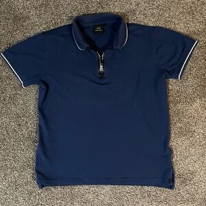 Armani Exchange Dark Blue Polo Shirt